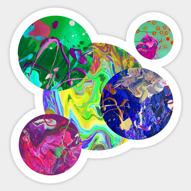 Psychedelic dreamscape Sticker by emipelidesign